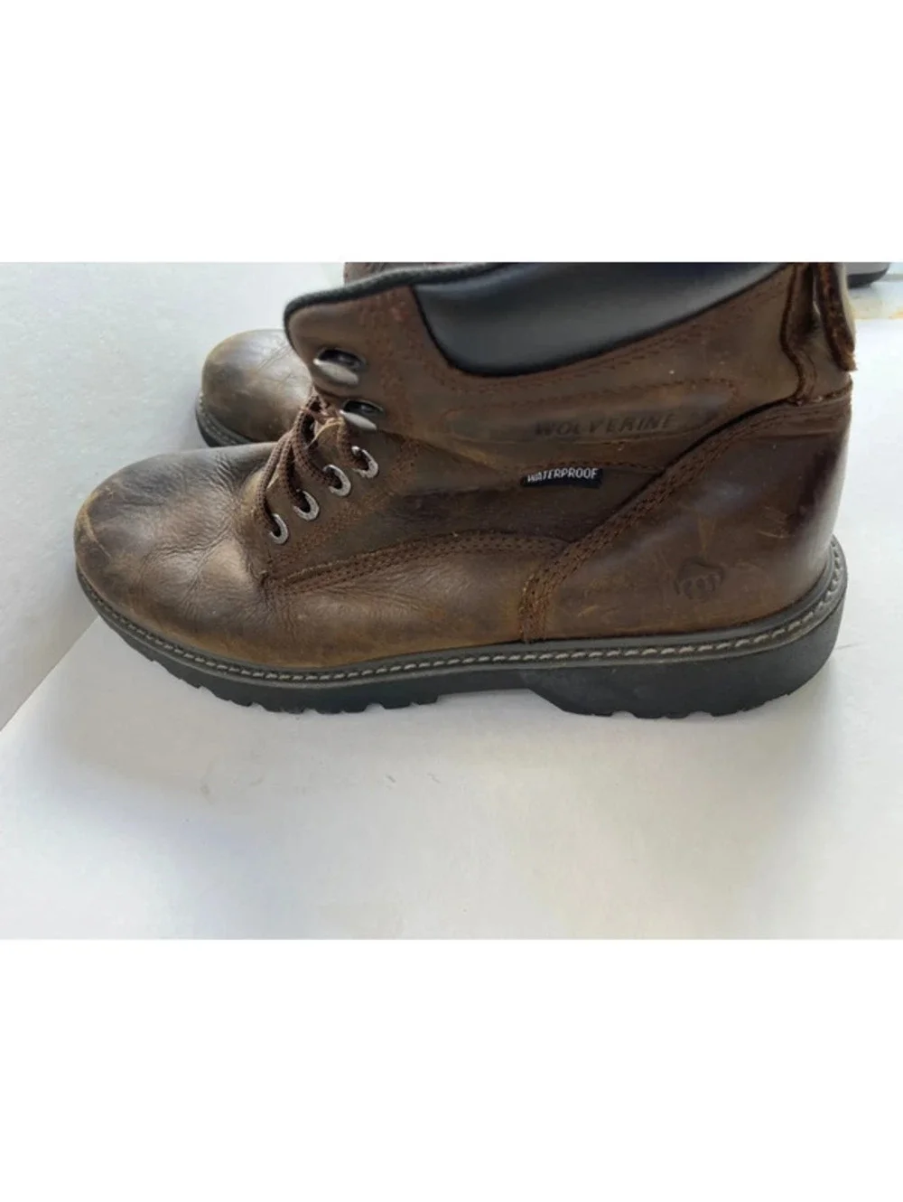 Wolverine Floorhand Boots Men's 10.5M Brown Leather Steel Work Waterproof Shoes